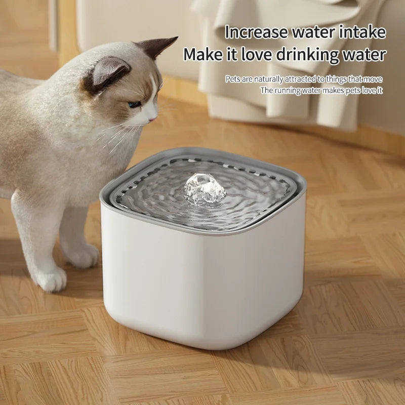 3L Automatic Cat Water Fountain with Recirculation Filter and Large Capacity, USB Electric Silent Water Dispenser