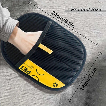 Electrostatic Pet Hair Remover Gloves for Cats and Dogs - Reusable Washable Grooming Gloves with 2-in-1 Lint Roller Brush - Safe and Non-Toxic