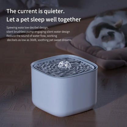 3L Automatic Cat Water Fountain with Recirculation Filter and Large Capacity, USB Electric Silent Water Dispenser