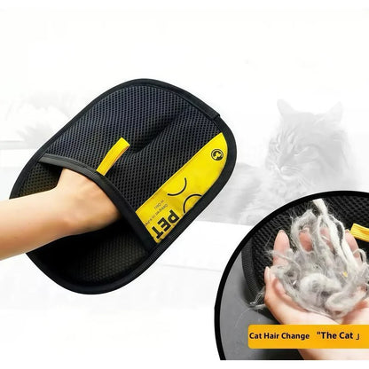 Electrostatic Pet Hair Remover Gloves for Cats and Dogs - Reusable Washable Grooming Gloves with 2-in-1 Lint Roller Brush - Safe and Non-Toxic