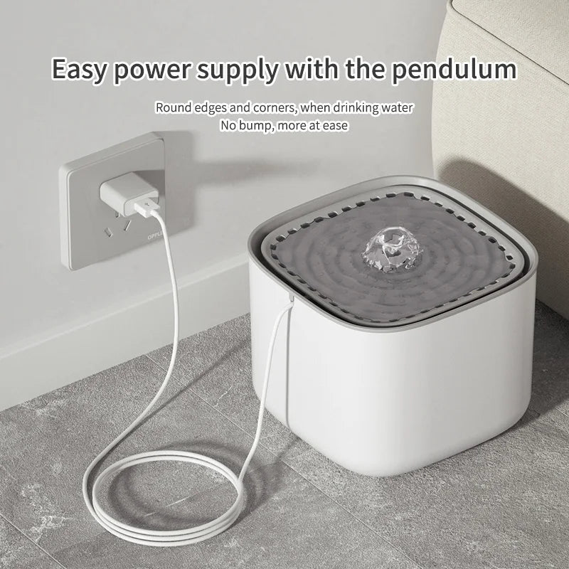 3L Automatic Cat Water Fountain with Recirculation Filter and Large Capacity, USB Electric Silent Water Dispenser