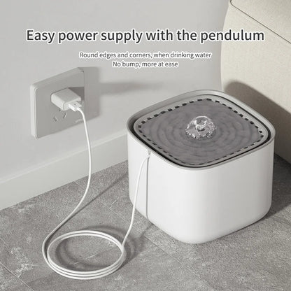 3L Automatic Cat Water Fountain with Recirculation Filter and Large Capacity, USB Electric Silent Water Dispenser