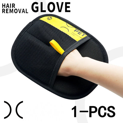 Electrostatic Pet Hair Remover Gloves for Cats and Dogs - Reusable Washable Grooming Gloves with 2-in-1 Lint Roller Brush - Safe and Non-Toxic